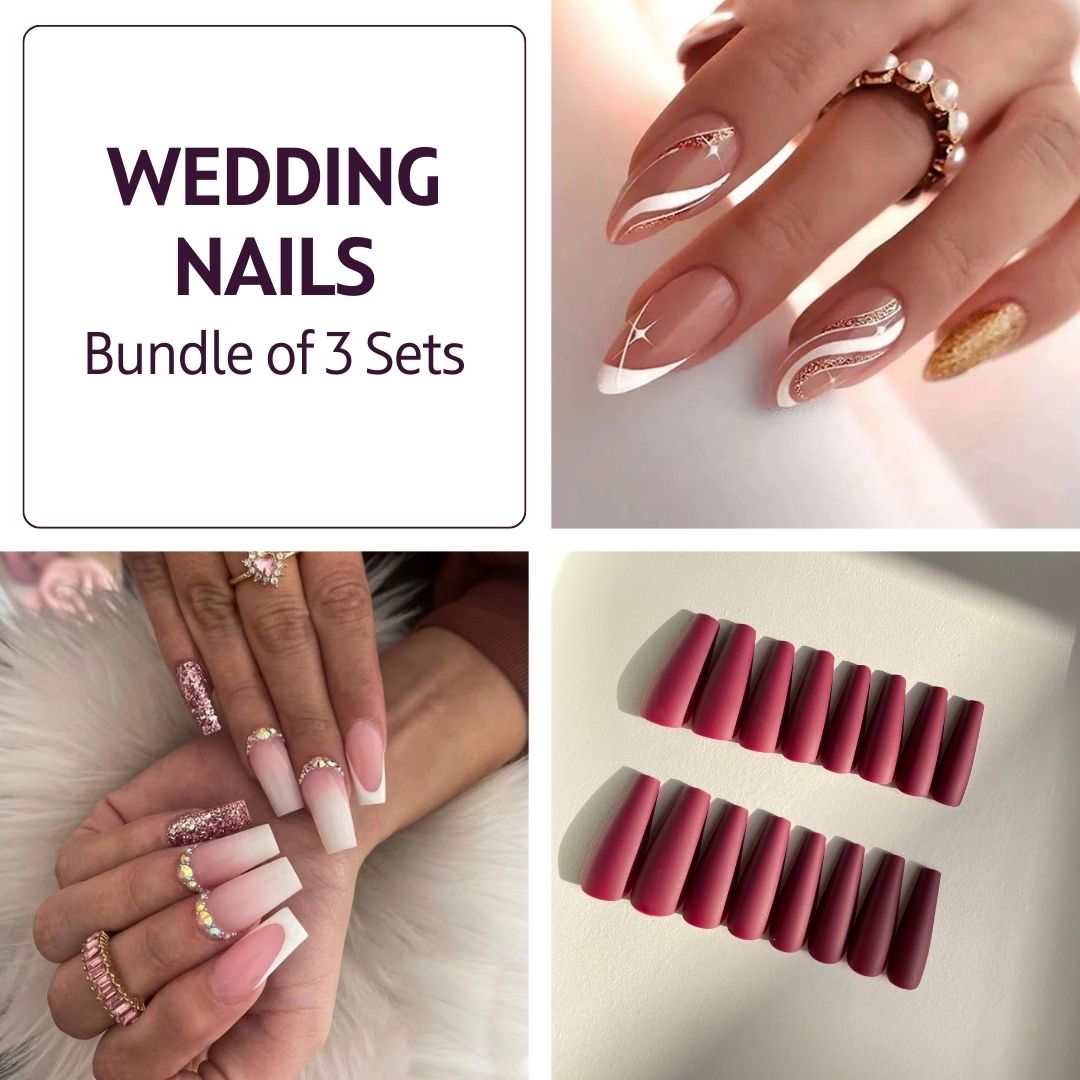 Wedding Nails Bundle | 3 Sets - Press on Nails