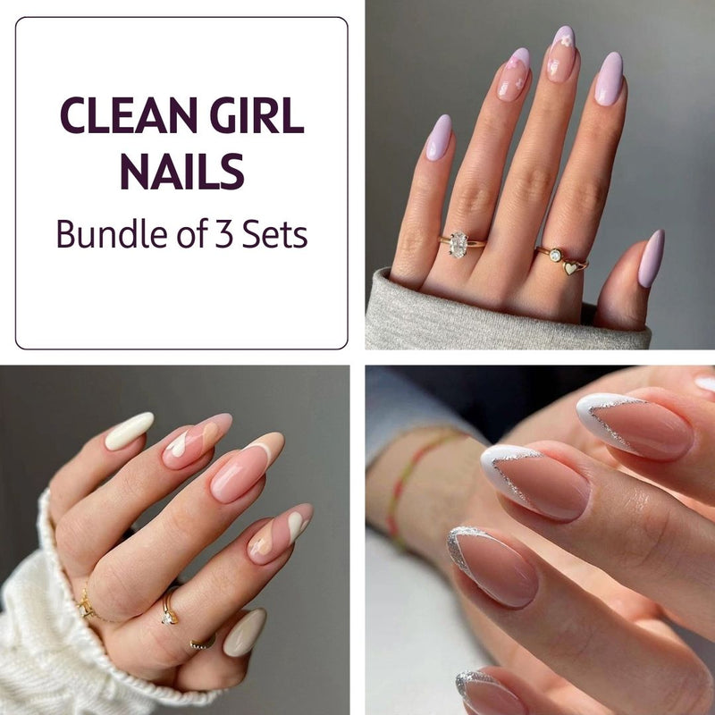 Clean Girl Nails Bundle | 3 Sets