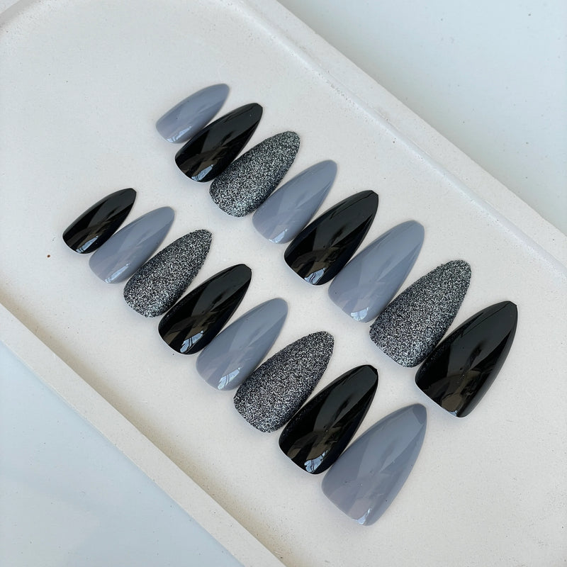 Almond Dark Enigma Nails