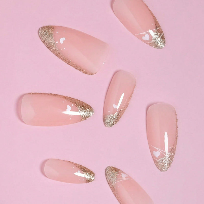 Almond Gleaming Gatsby Nails