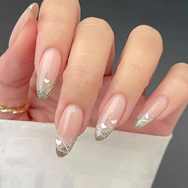 Almond Gleaming Gatsby Nails
