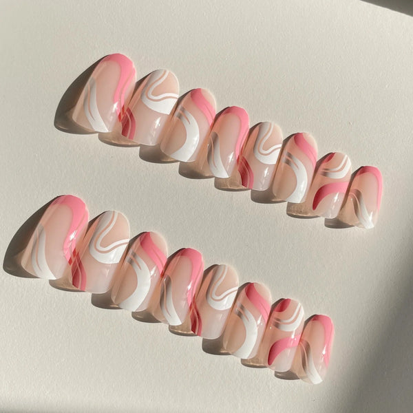 Almond Sweet Pink Nails