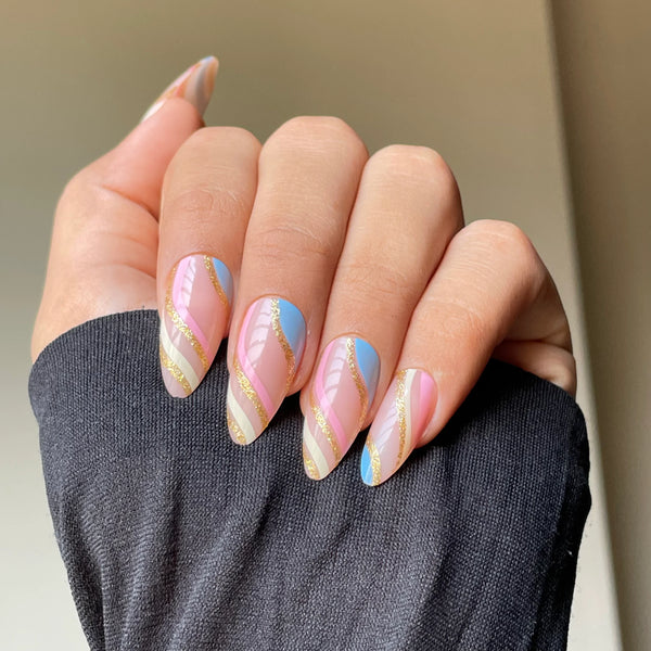 Almond Zesty Zing Nails - Press on Nails