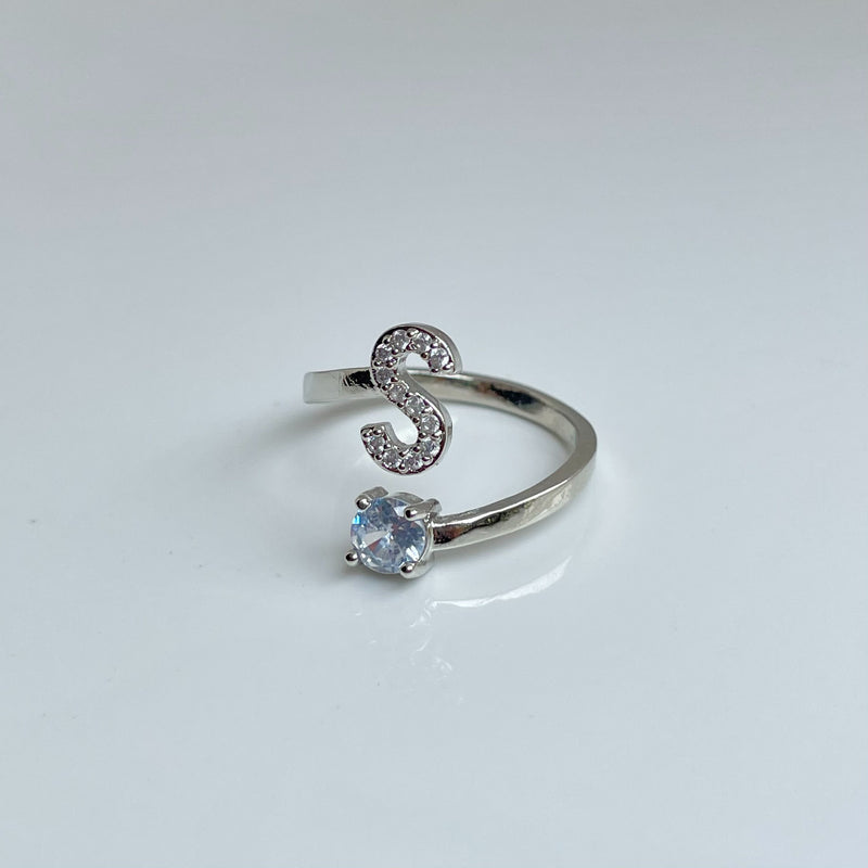 Alphabet Ring - Silver |Tarnish-Free (Adjustable)