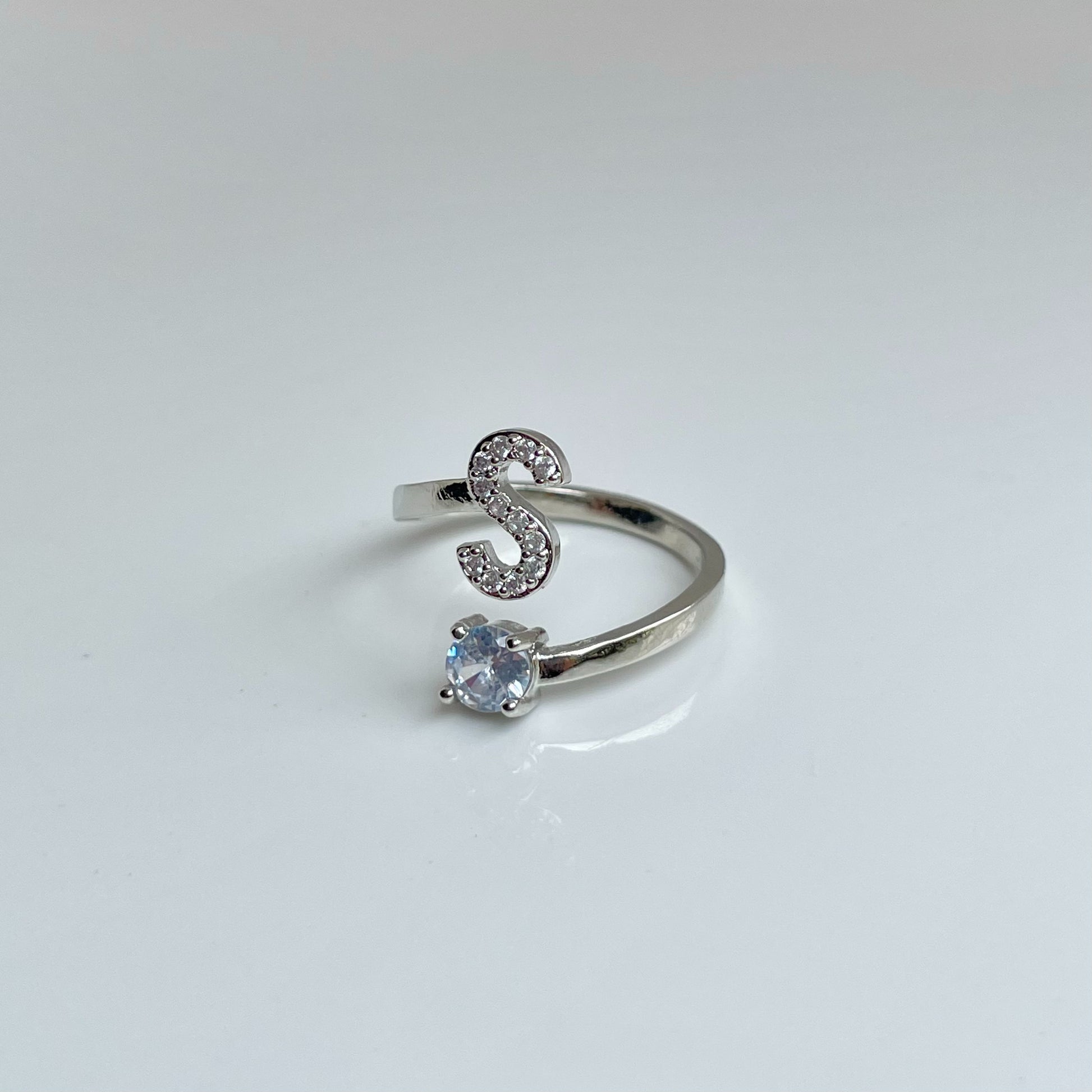 Alphabet Ring - Silver |Tarnish-Free (Adjustable) - 