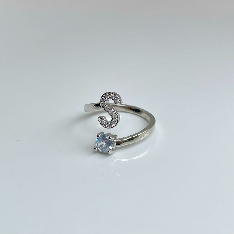 Alphabet Ring - Silver |Tarnish-Free (Adjustable)