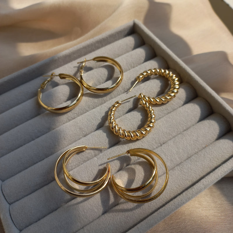 Amber Hoops | 3 Pairs - 