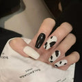 B&W Cow Print Nails - 