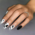 B&W Cow Print Nails - 