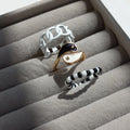 B&W Yin Yang Ring Set | Size 8 - 