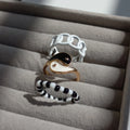 B&W Yin Yang Ring Set | Size 8 - 