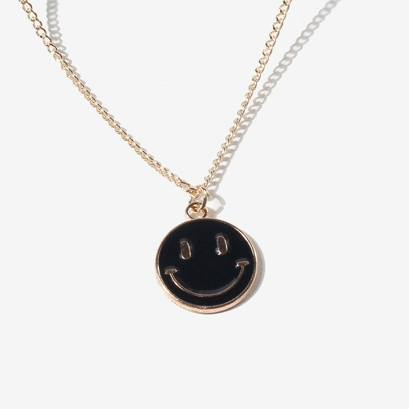 Black Smiley Pendant - 