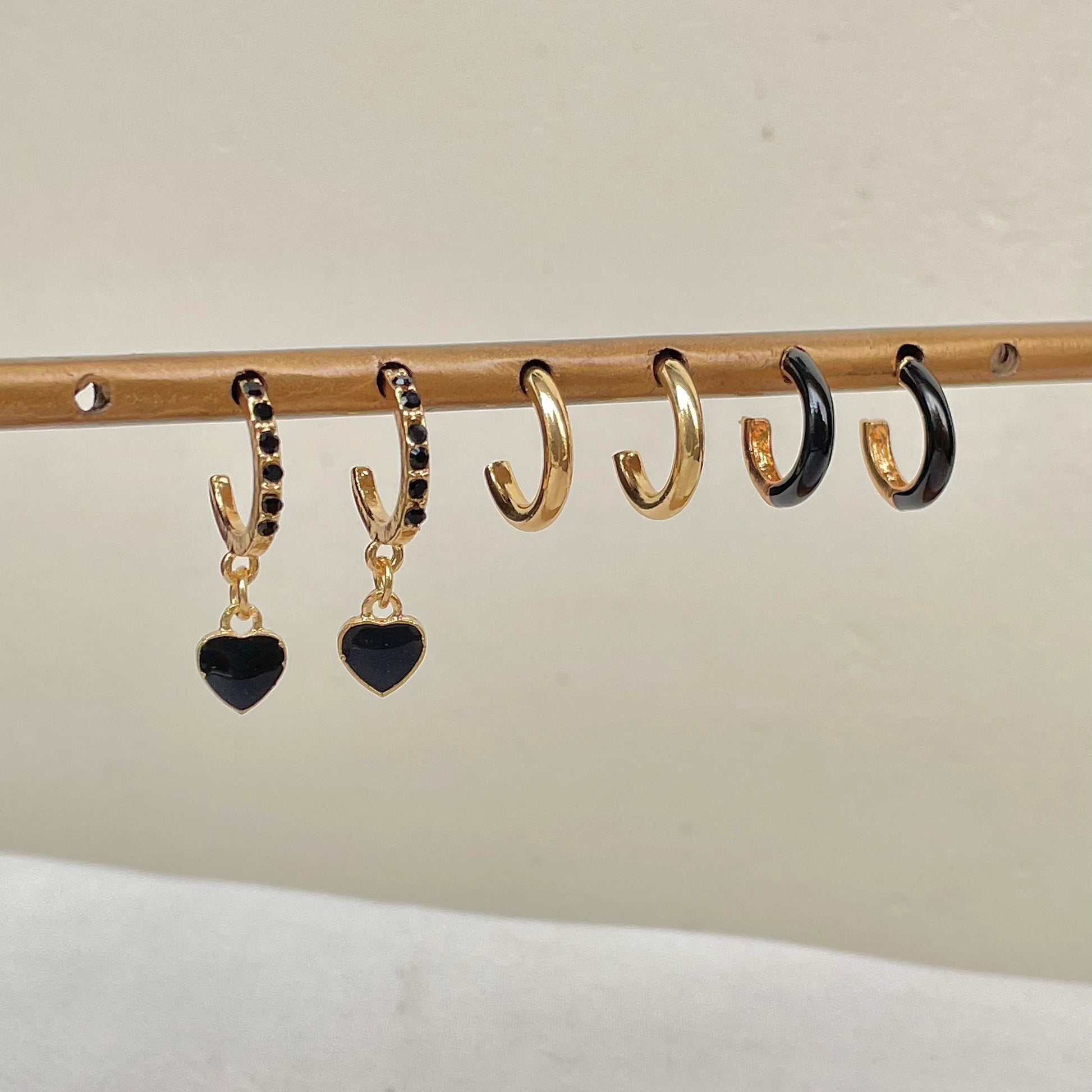 Black Vale Huggies & Hoops - Earrings