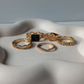 Black & Gold Ring Set | Size 6.5 - 