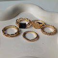 Black & Gold Ring Set | Size 6.5 - 