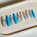 Blue Swirl Nails - 