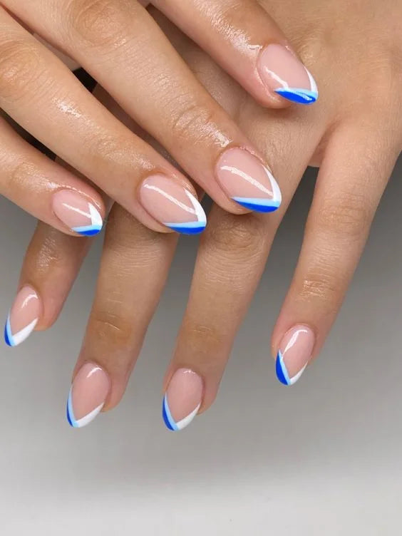 Blue Tips Nails - Press on Nails