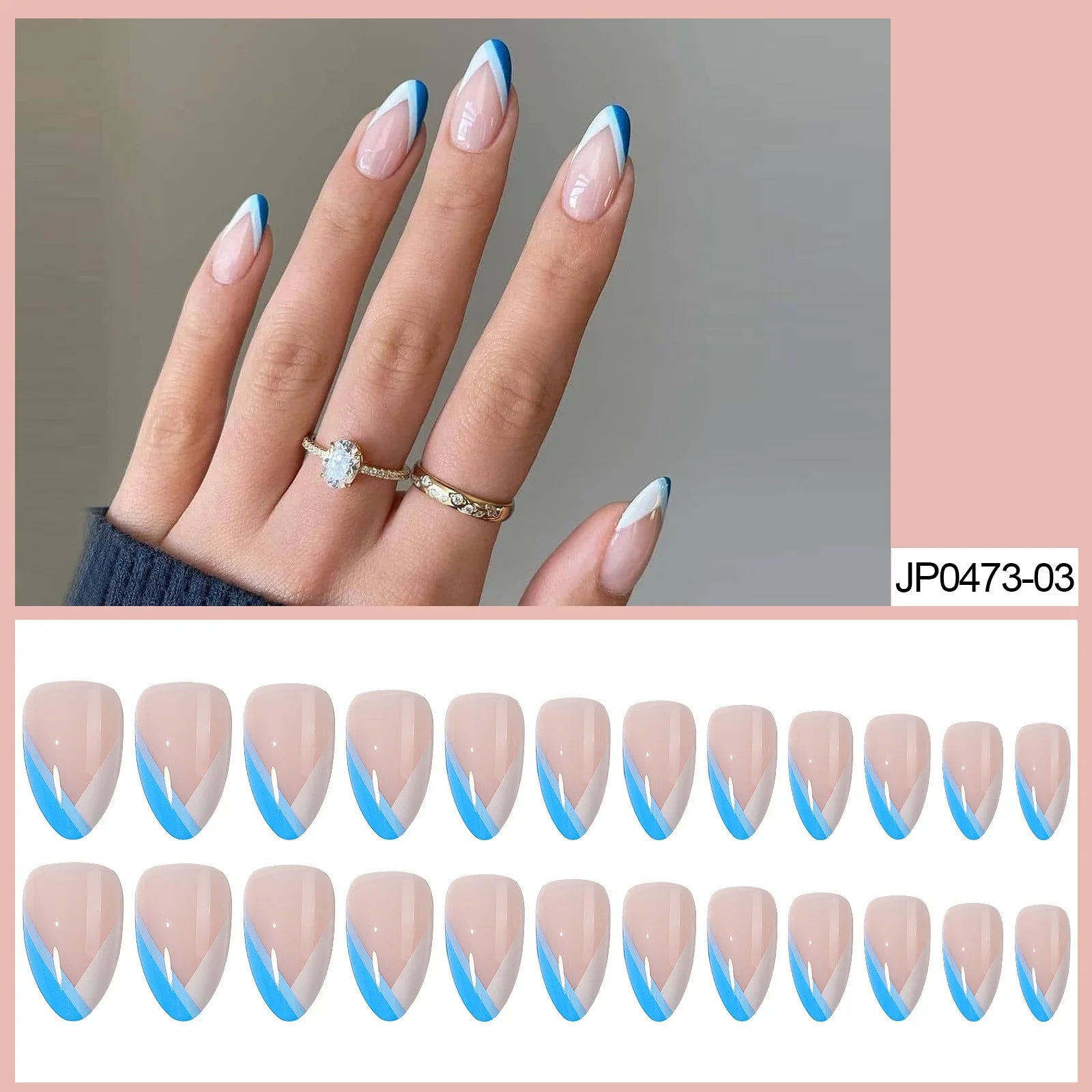 Blue Tips Nails - 