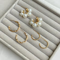 Bubbly Pearl Hoops Set - 