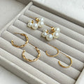 Bubbly Pearl Hoops Set - 