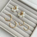 Bubbly Pearl Hoops Set - 