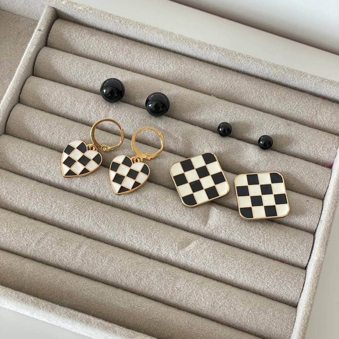 Checker Earrings - Earrings