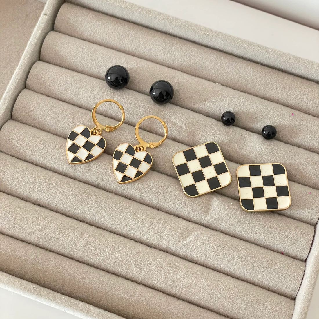 Checker Earrings - Earrings