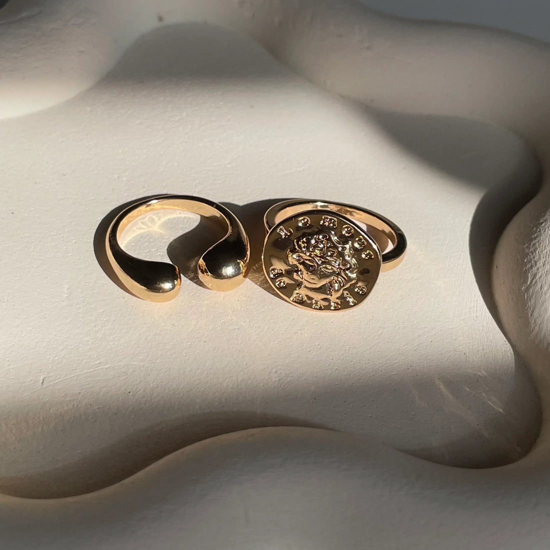 Chunky Coin Duo Rings | Size 7 - Rings