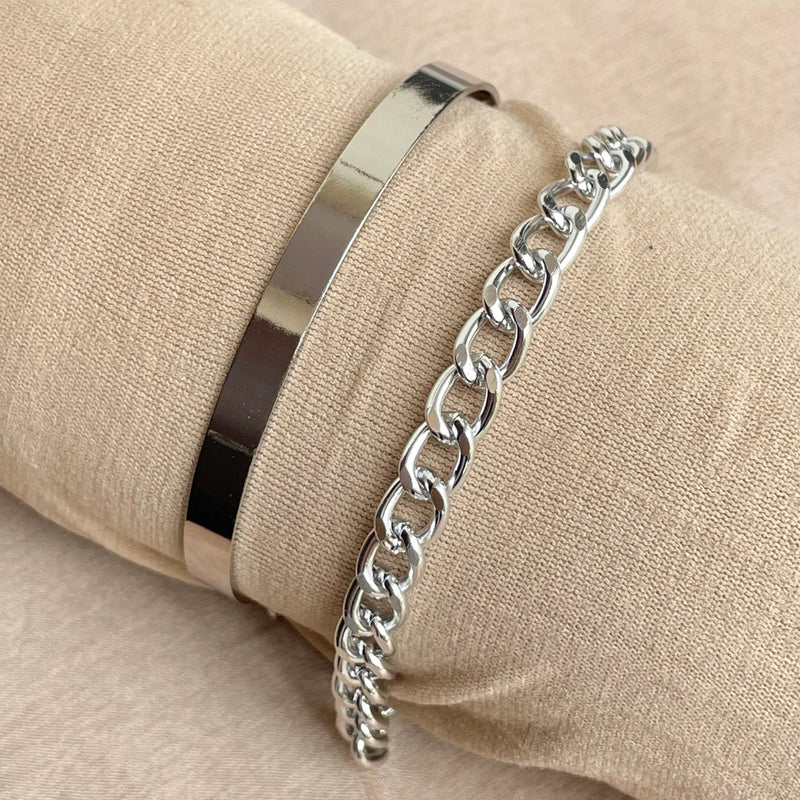 Classic Silver Bracelet Set