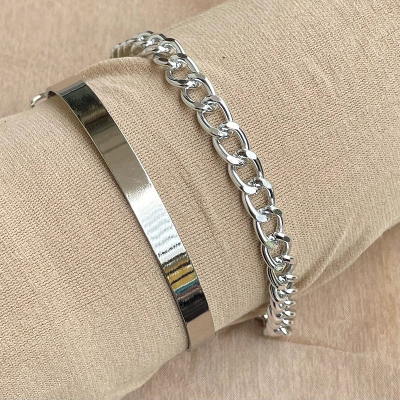 Classic Silver Bracelet Set