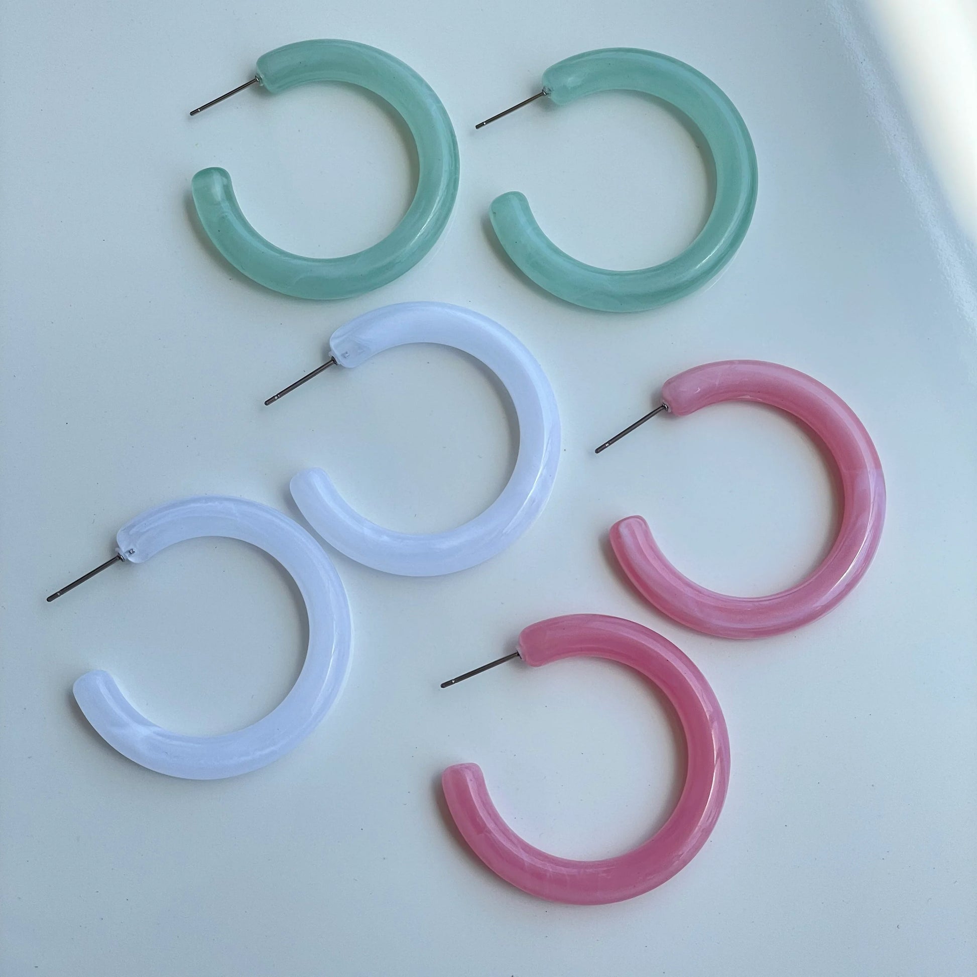 Round Acrylic Hoops | 3 Pairs - 