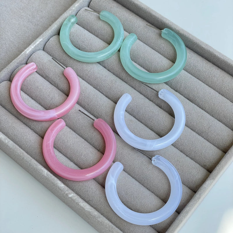 Round Acrylic Hoops | 3 Pairs