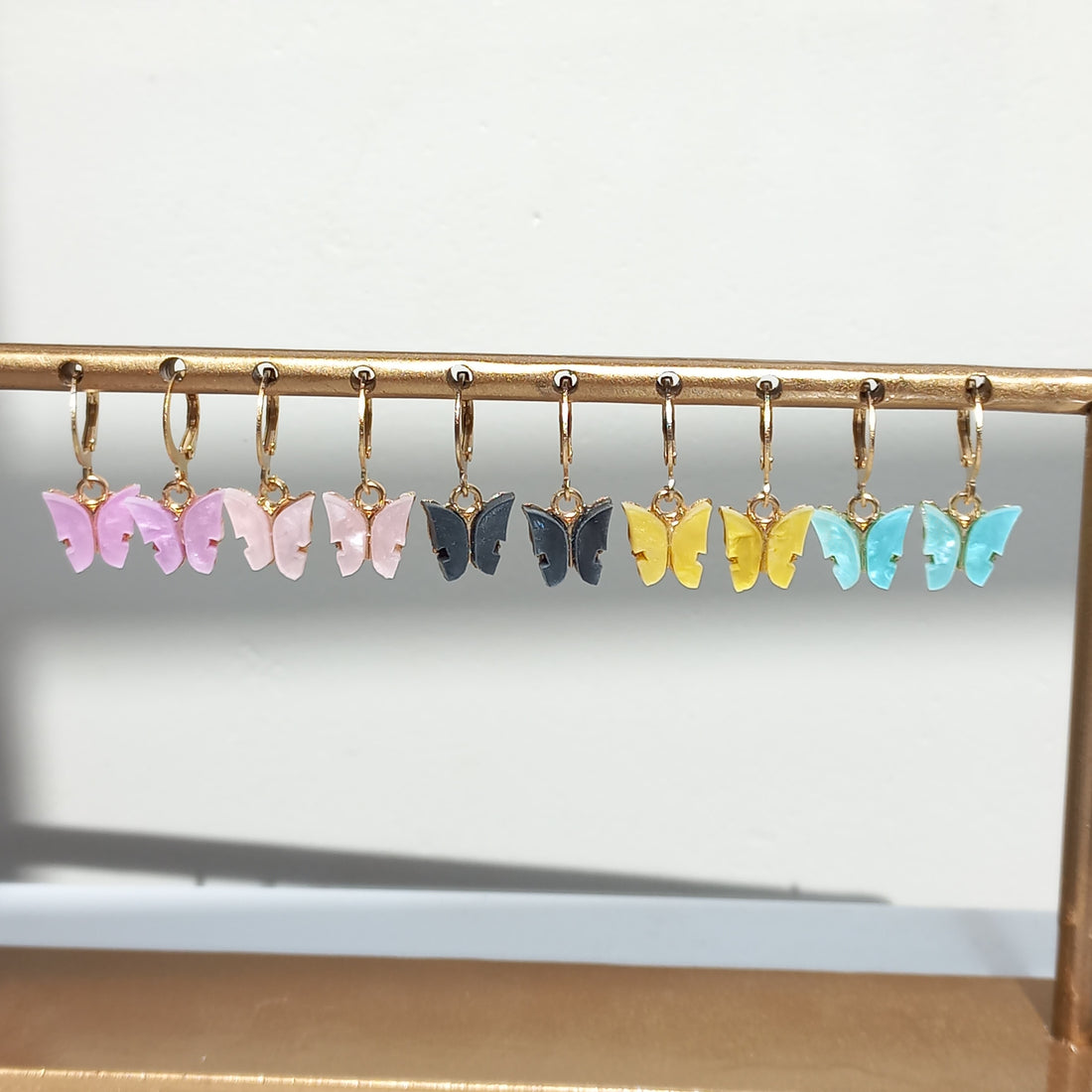 Colorful Butterfly Huggies Set - Earrings