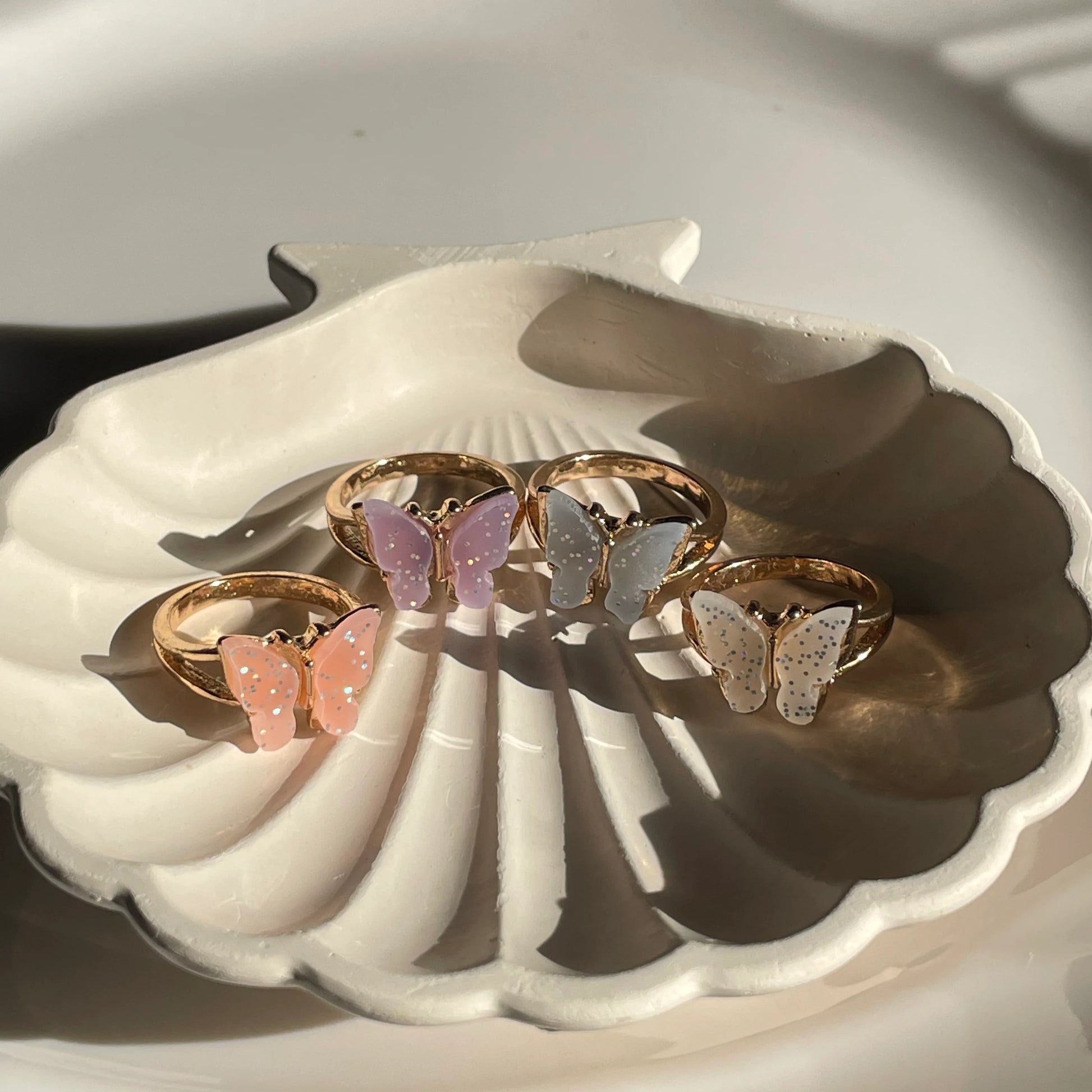 Colorful Butterfly Ring Set  | Size 7 - 