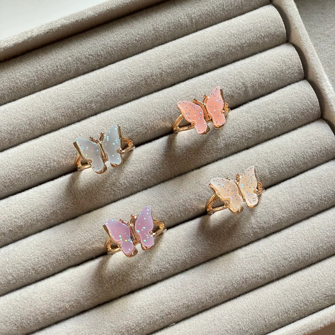 Colorful Butterfly Ring Set  | Size 7 - Rings