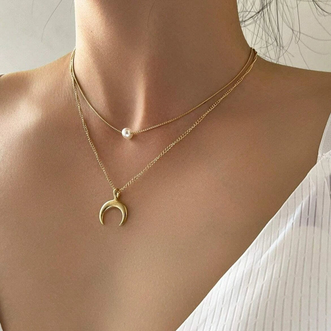 Crescent Dazzle Necklace - Necklaces