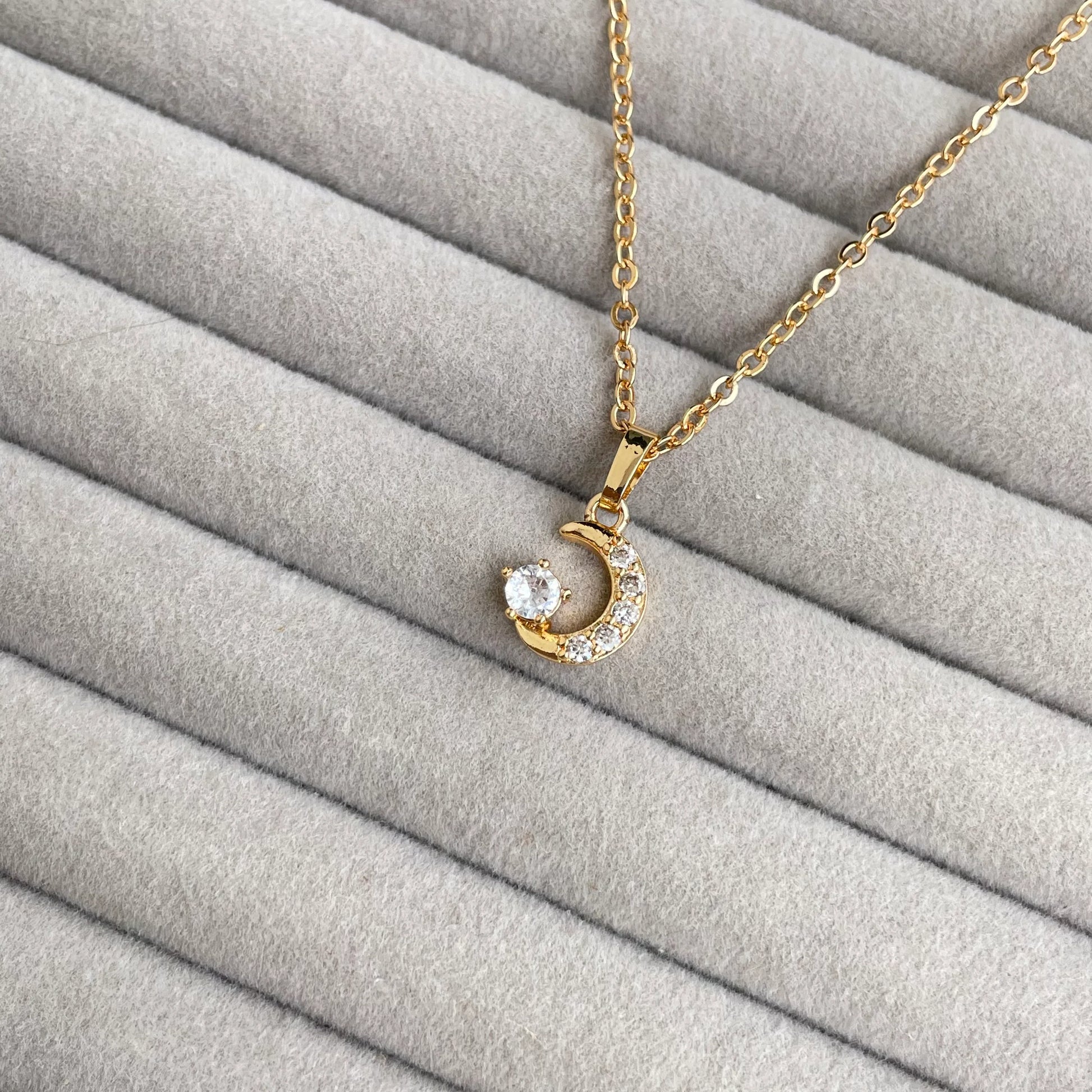 Dainty Crescent Pendant | Anti-Tarnish - 