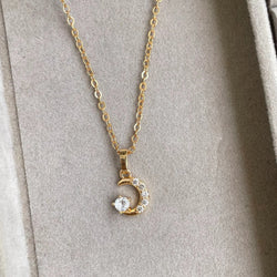 Dainty Crescent Pendant | Anti-Tarnish