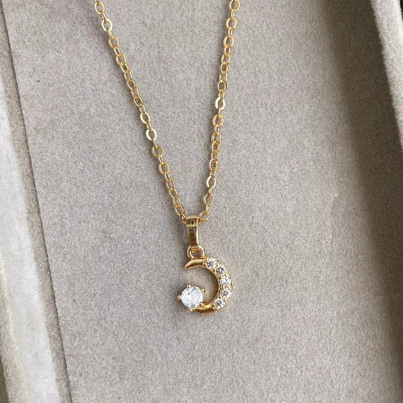 Dainty Crescent Pendant | Anti-Tarnish