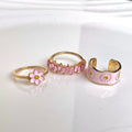 Daisy Ring Set - Pink | Size 7.5 - 