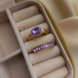 Delicate Lilac Duo Rings | Size 8