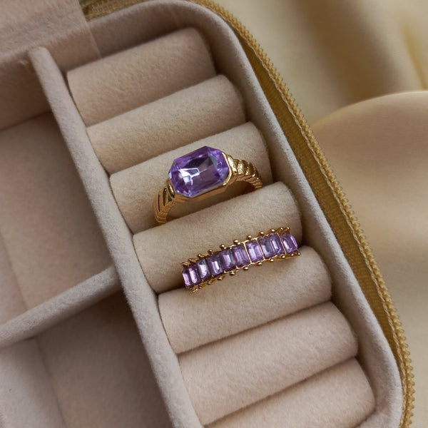 Delicate Lilac Duo Rings | Size 8 - Rings