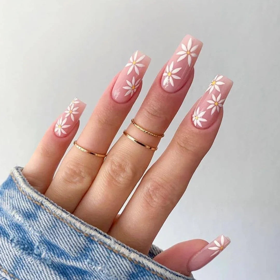 Floral Whisper Nails - Press on Nails