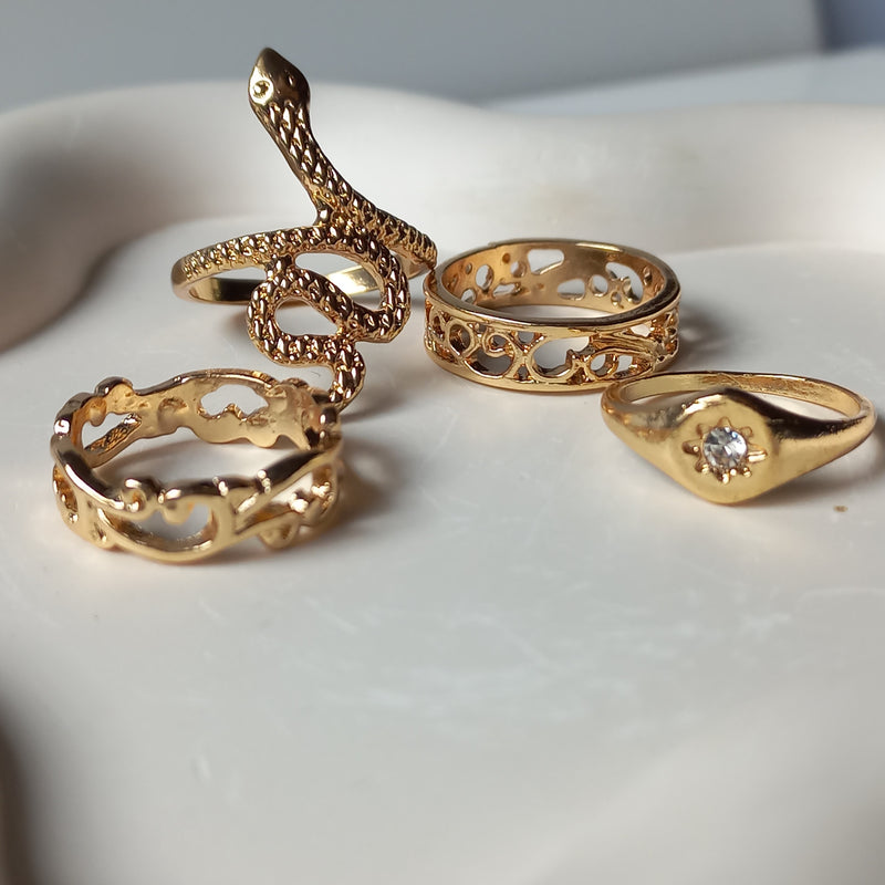 Gilded Glow Ring Set | Size 6.5