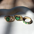 Green Cascade Ring Set | Size 7 - 