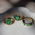 Green Cascade Ring Set | Size 7 - 