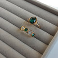 Green Essence Duo Ring Set  | Size 7.5 - Rings