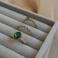 Green Mist Ring Set | Size 7 - 