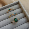 Green Mist Ring Set | Size 7 - 