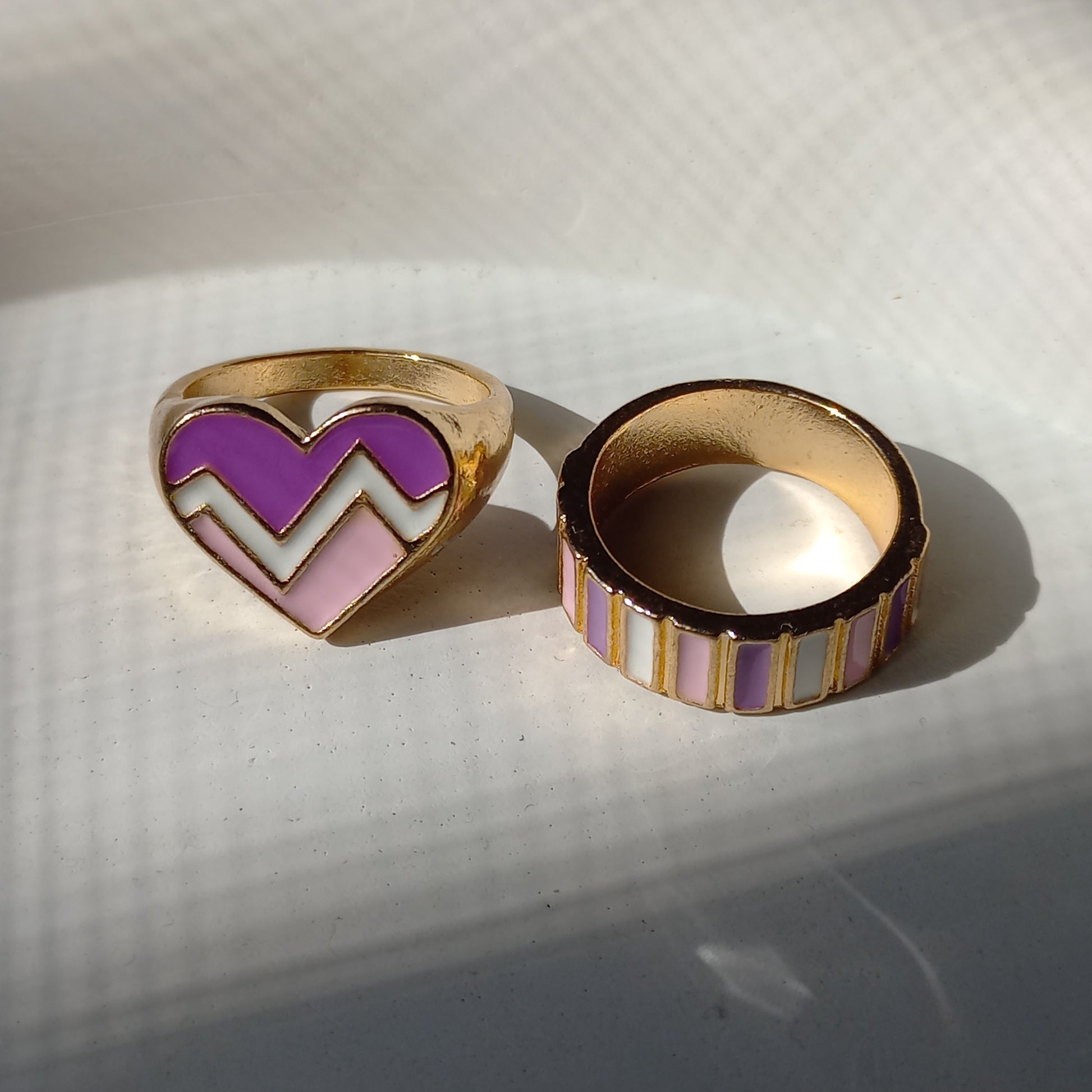 Heartbeat Ring Duo | Size 7 - 